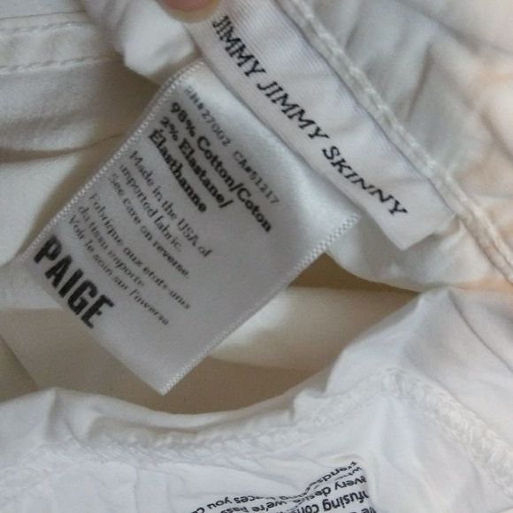 Paige JIMMY JIMMY SKINNY White Distressed Jeans - Picture 7 of 8